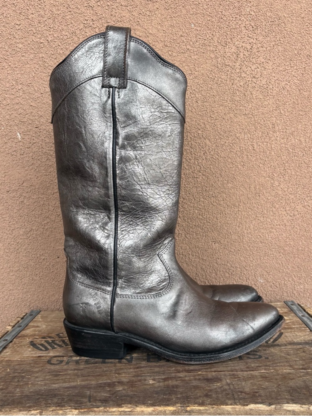 Frye Women’s Billy Daisy Pull-On Leather Metallic Boot
